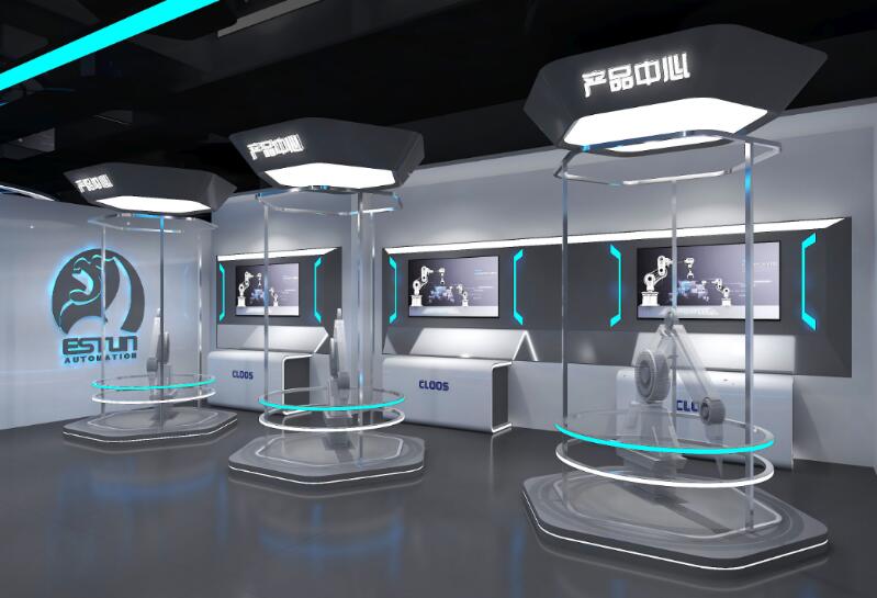 南京展厅搭建公司设计埃斯顿自动化展馆效果图(图1)